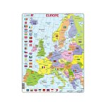 Puzzle maxi Harta Europei, orientare tip portret, 48 de piese, Larsen, Larsen