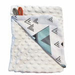 Paturica Minky pentru copii 75x75 cm K-644 Turquoise Triangle, EgaKids