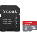 Card memorie SanDisk Micro SDHC Ultra Cameras 16GB UHS-I Class 10 80 MB/s + Adaptor SD