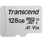Memorie MicroSD, Transcend, 300S, 128GB, UHS-I U3 V30 A1, microSDXC, Class10, 95MB, Adaptor SD