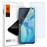 Folie Silicon Premium Neo Flex Spigen Pentru OnePlus 9 Pro, Transparenta Case Friendly 2 Bucati In Pachet