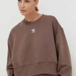 adidas Originals bluză Adicolor Essentials Crew Sweatshirt femei, culoarea maro, cu imprimeu, IR5971, adidas Originals