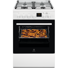 Aragaz Electrolux LKK660200W, Mixt, 4 arzatoare gaz, Cuptor electric multifunctional, Gratare fonta, Plus Steam, AirFry, Aprindere integrata, Grill electric, Clasa A, 60 cm, Alb Aragaz Electrolux LKK660200W, Mixt, 4 arzatoare gaz, Cuptor electric multifunctional, Gratare fonta, Plus Steam, AirFry, Aprindere integrata, Grill electric, Clasa A, 60 cm, Alb