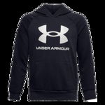 Under Armour, Hanorac din fleece cu imprimeu logo contrastant Rival, Albastru royal, 137-149 CM