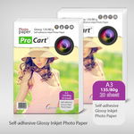 Hartie foto Procart glossy autoadeziva 20 coli A3