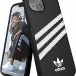 Husa de protectie pentru iPhone 13 adidas, negru/alb, policarbonat/piele, 6,1 inchi