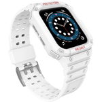 Accesoriu smartwatch OEM Husa si curea Armored Strap Band compatibila cu Apple Watch 1/2/3/4/5/6/7/SE (42/44/45mm) Matte White