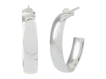 Bijuterii Femei Argento Vivo Oblong Post Hoop Earrings Silver, Argento Vivo