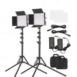 Panouri Bicolor 660 LED Video Kit si 2x trepied plus accesorii, Negru, OEM