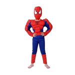 Costum Clasic Spiderman cu muschi IdeallStore®, 7-8 ani, poliester, rosu, IdeallStore