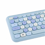 Kit tastatura + mouse Serioux Colourful 9920BL, wireless 2.4GHz, US layout, multimedia, mouse optic 1200dpi, USB, nano receiver, albastru