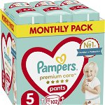 Pampers Scutece Pantaloni Premium Care 5, 12-17 kg, 102 buc., Pampers
