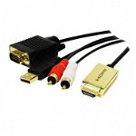Adaptor Logilink HDMI - VGA + audio (T/T), alimentare USB, lungime cablu 2m (CV0052A), LOGILINK