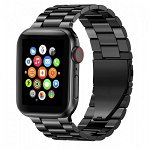 Curea Ceas Upzz Tech Stainless Compatibila Cu Apple Watch 1/2/3/4/5/6 (42/44mm) Black