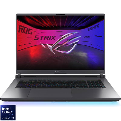 Asus Laptop Gaming ASUS ROG Strix G18 G815LR, procesor Intel® Core™ Ultra 7 255HX pana la 5.2GHz, 18 inch, 2.5K WQXGA, IPS, 240Hz, G-Sync, 32GB DDR5, 1TB SSD, Nvidia GeForce RTX™ 5070 Ti 12GB GDDR7, No OS, Gri, Asus