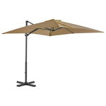 Umbrelă suspendată cu stâlp din aluminiu taupe 250x250 cm