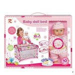 Bebelus de Jucarie cu Patut si accesorii Baby Doll Tutu Love