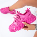Pantofi Sport, culoare Fucsia, material Piele ecologica, Textil - cod: P12416, ABC