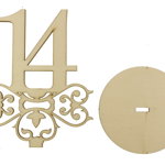 Numar indicator cu suport placaj decorativ M2 -14- 14cm, Galeria Creativ