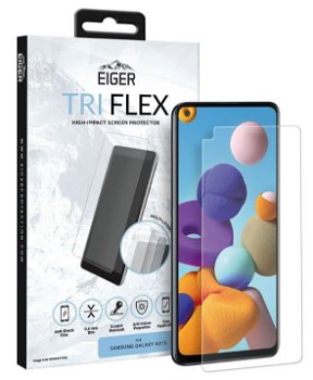 Folie Eiger Clear Tri Flex compatibila cu Samsung Galaxy A41, Transparent