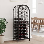 Suport sticle vin 41 de sticle, negru 45x36x120 cm fier forjat, Casa Practica