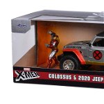 Set masinuta metalica jeep Gladiator scara 1 32 si figurina din metal Colossus Jada, Marvel