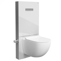 Cadru WC cu rezervor din sticla alb 3 6 cu robinet de inchidere pentru montaj WC suspendat   770-5770-01, Vitra