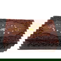 Cutie din lemn pentru depozitare cu model elefant - 20cm, StoneMania Bijou