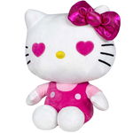 Jucarie din plus Hello Kitty cu salopeta roz Editie aniversara 16 cm