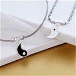 Set bratari snake - Charm Yin&Yang - Model cu email alb si negru - Argint 925, Chic Bijoux
