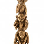 Figurina maimuta, Compozit, Auriu, 10x10x32.5 cm, Jolipa