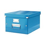 Cutie depozitare Leitz WOW Click & Store carton laminat medie albastru, Leitz
