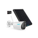 Pachet camera de supraveghere cu Panou Solar si Card MicroSD 64 GB,  Reolink Argus ECO-V2 WIFI, rezolutie 3MP HD,