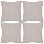 Set de 4 huse pentru perne decorative, vidaXL, Bumbac, 80 x 80 cm, Bej