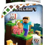 Lenjerie de pat pentru copii Minecraft 140 200 cm, 70 90 cm,100% bumbac, HAX600557