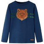 Tricou pentru copii cu mâneci lungi imprimeu urs, bleumarin, 116, Casa Practica
