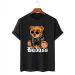 Tricou Barbati Negru "Teddy Bear Badass" Engros, 