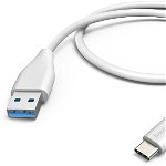 Cablu periferice Hama USB tip A 3.2 Gen 1 Male la USB-C 3.2 Gen 1 Male, 1.5 m, Alb, Hama