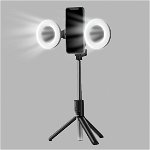 Lampa LED Fill Light pentru Selfie stick Baseus Lovely, 3 moduri luminare, 28 LED-uri, 200 mAh, Negru, Baseus