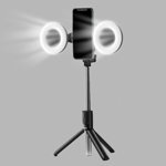 Lampa LED Fill Light pentru Selfie stick Baseus Lovely, 3 moduri luminare, 28 LED-uri, 200 mAh, Negru, Baseus