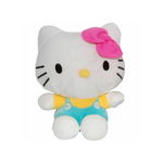 Jucarie din plus Hello Kitty cu salopeta vernil, 17 cm, Play by Play