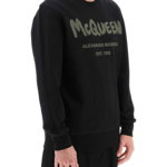 Alexander McQueen Mcqueen Graffiti Sweatshirt BLACK KHAKI, Alexander McQueen
