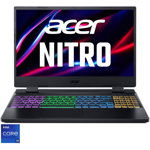 Laptop Gaming Acer Nitro 5 AN515-58 cu procesor Intel® Core™ i9-12900H pana la 5.00 GHz, 15.6 QHD, IPS, 165Hz, 32GB, 1TB SSD, NVIDIA® GeForce RTX™ 3060 6GB GDDR6, No OS, Black, Acer