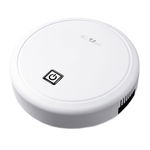 Mini aspirator robot ES23, 1 W, capacitate colectare 1 l, 1200 mAh, acumulator inclus, incarcare USB, senzor impact, Alb