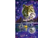 Puzzle 1000 piese - Wolf in the moonlight, Schmidt