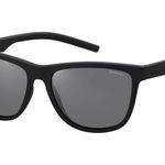 Polaroid, Ochelari de soare unisex cu lentile polarizate si aspect mat, Negru, 56-17-141