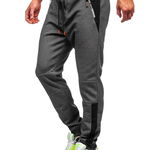 Pantaloni de trening cu imprimeu grafit-portocaliu Bolf Q1039, BOLF