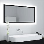 vidaXL Oglindă de baie cu LED, negru, 100x8,5x37 cm, acril, vidaXL