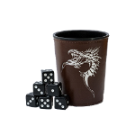 Cupă pentru zaruri cu emblemă dragon ( Maro ), Games