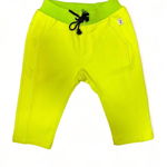 Pantaloni Fete Verde Neon Elastici Bumbac, 